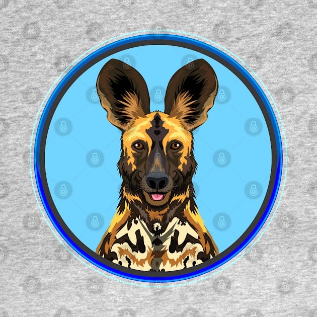 African Painted Dog Circle by Peppermint Narwhal